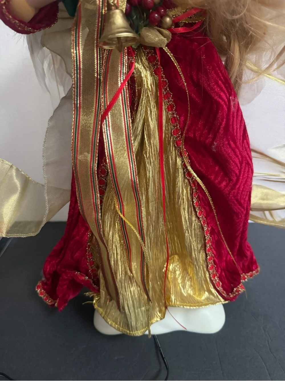 VTG Christmas Angel with Light Candle Animated Doll 23”